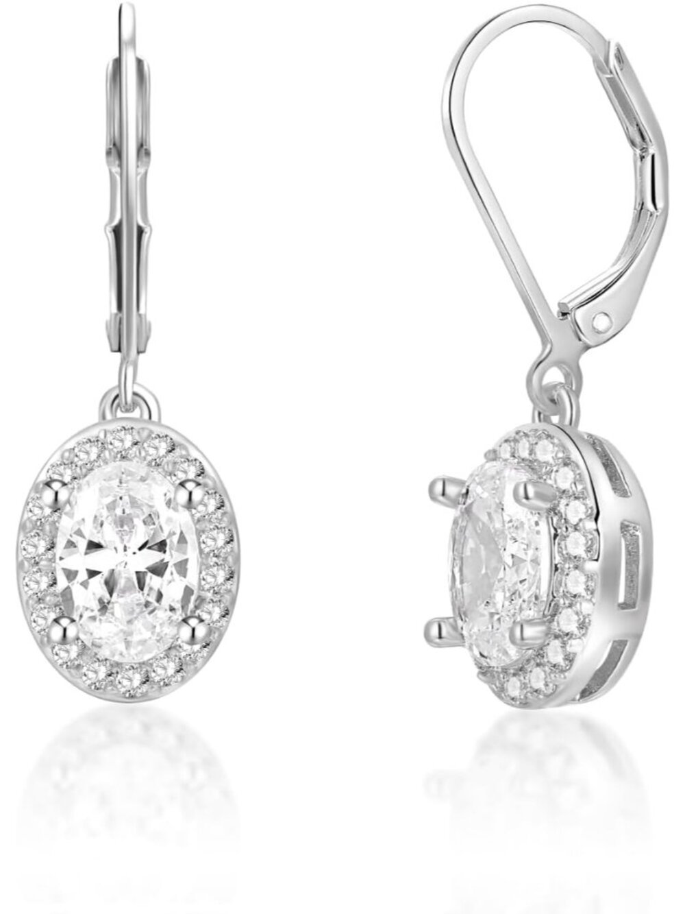Dangle Earrings for Women 18K White Gold/Yellow Gold Plated Multiple Cut Cubic Z